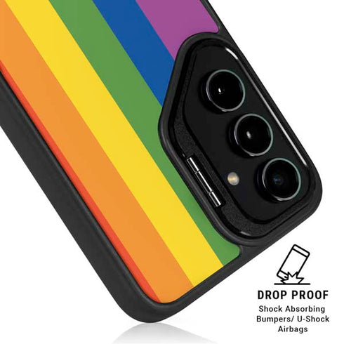 Vertical Rainbow Flag Galaxy S25 Kickstand Case