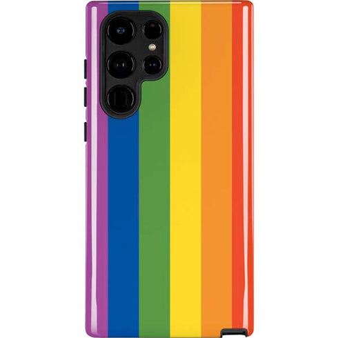 Vertical Rainbow Flag Galaxy S25 Ultra Impact Case