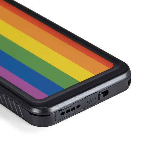 Vertical Rainbow Flag Galaxy S24 Waterproof Case