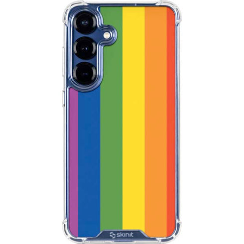 Vertical Rainbow Flag Galaxy S25 Plus Clear Case