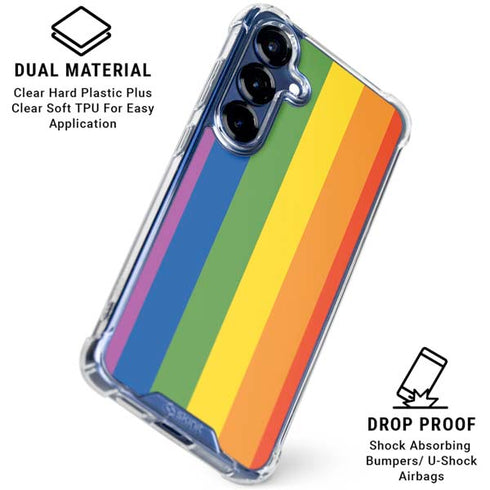 Vertical Rainbow Flag Galaxy S25 Plus Clear Case