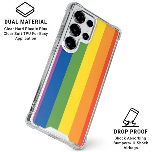 Vertical Rainbow Flag Galaxy S25 Ultra Clear Case