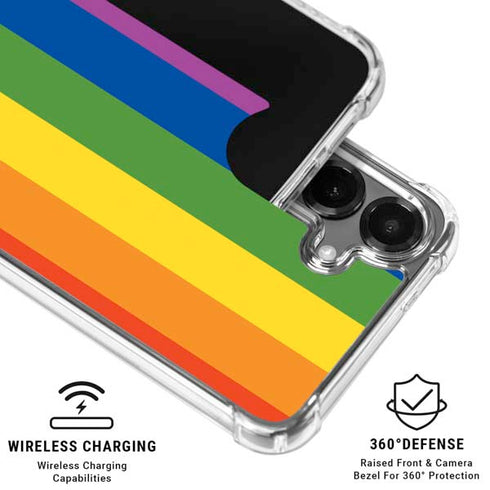 Vertical Rainbow Flag Galaxy S26 Plus Clear Case