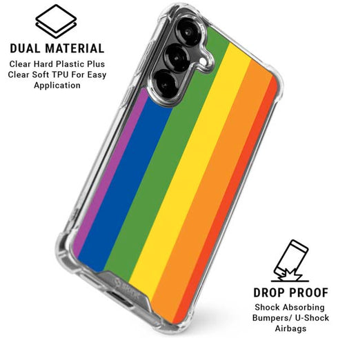 Vertical Rainbow Flag Galaxy S26 Plus Clear Case