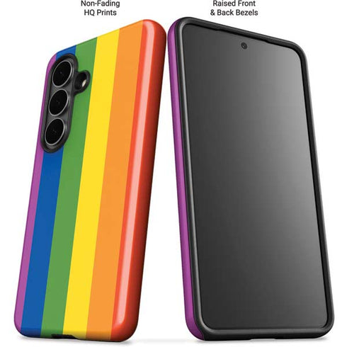 Vertical Rainbow Flag Galaxy S26 Plus Impact Case