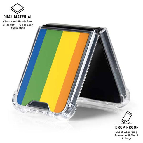 Vertical Rainbow Flag Galaxy Z Flip6 Clear Case