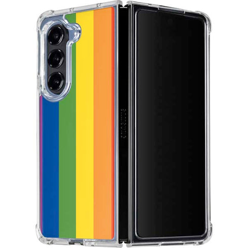 Vertical Rainbow Flag Galaxy Z Fold5 5G Clear Case