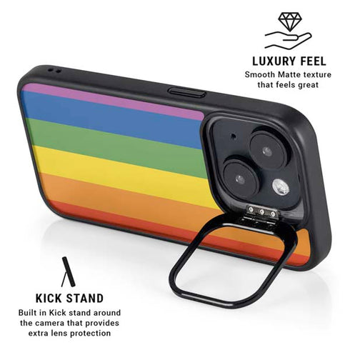 Vertical Rainbow Flag iPhone 14 Kickstand Case