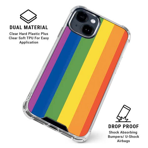 Vertical Rainbow Flag iPhone 15 Clear Case