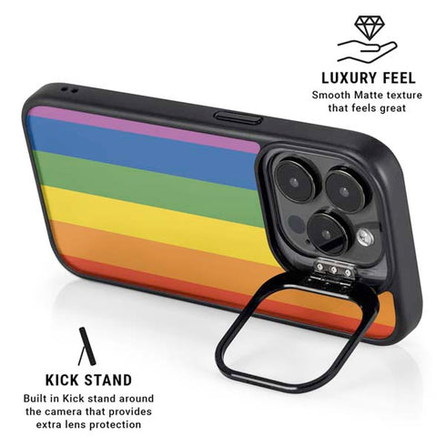 Vertical Rainbow Flag iPhone 15 Pro Kickstand Case