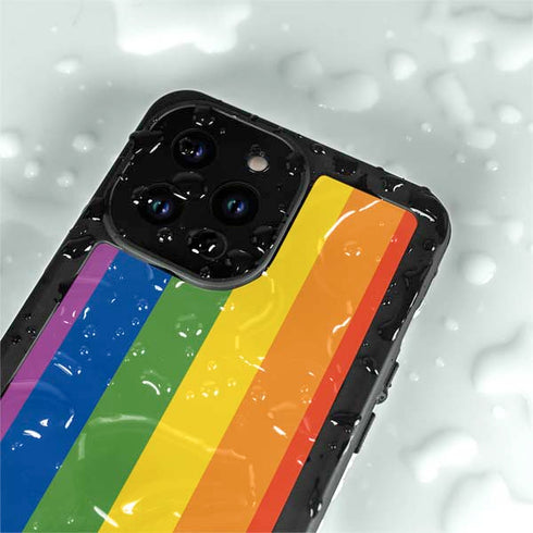 Vertical Rainbow Flag iPhone 15 Pro Waterproof Case