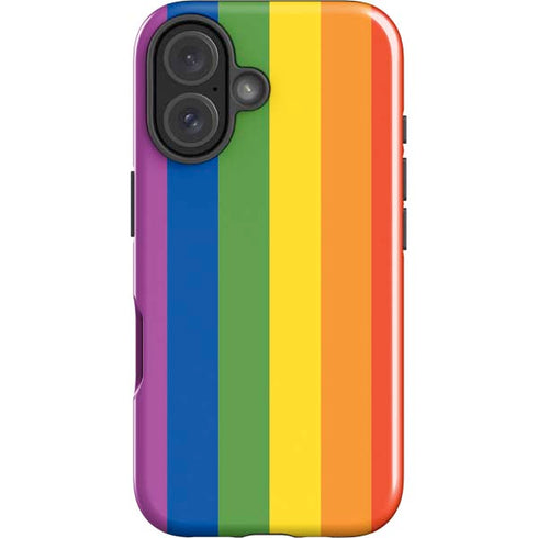 Vertical Rainbow Flag iPhone 16 Impact Case