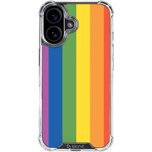 Vertical Rainbow Flag iPhone 16 Plus Clear Case