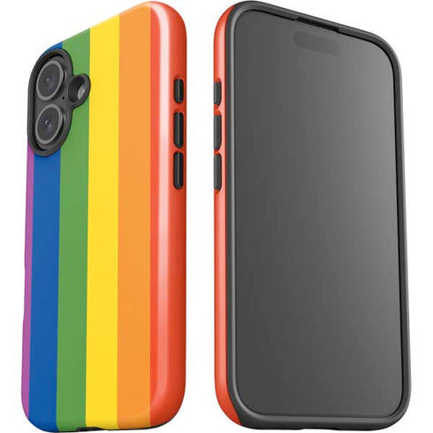 Vertical Rainbow Flag iPhone 16 Plus Impact Case