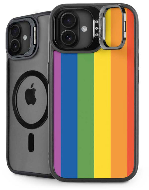 Vertical Rainbow Flag iPhone 16 Plus Kickstand Case