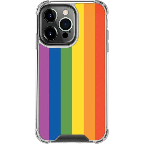 Vertical Rainbow Flag iPhone 16 Pro Clear Case