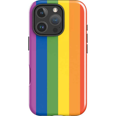 Vertical Rainbow Flag iPhone 16 Pro Impact Case