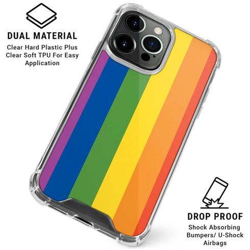 Vertical Rainbow Flag iPhone 16 Pro Max Clear Case
