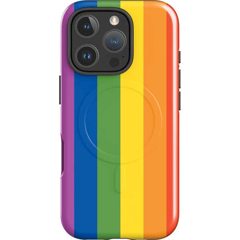Vertical Rainbow Flag iPhone 16 Pro Max Magsafe Impact Case
