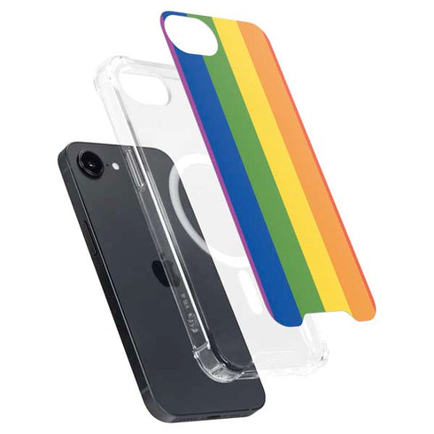 Vertical Rainbow Flag iPhone 16e MagSafe Case