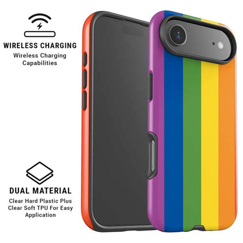 Vertical Rainbow Flag iPhone 17 Air Magsafe Impact Case