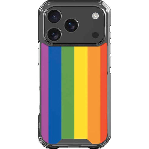 Vertical Rainbow Flag iPhone 17 Pro Clear Case