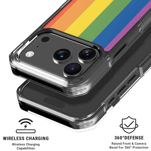 Vertical Rainbow Flag iPhone 17 Pro Clear Case