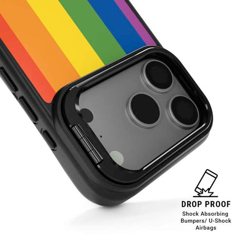 Vertical Rainbow Flag iPhone 17 Pro Kickstand Case