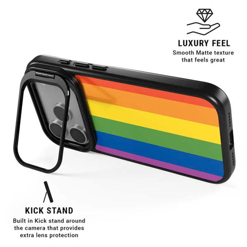 Vertical Rainbow Flag iPhone 17 Pro Max Kickstand Case