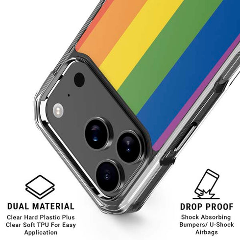 Vertical Rainbow Flag iPhone 17 Pro Max MagSafe Case