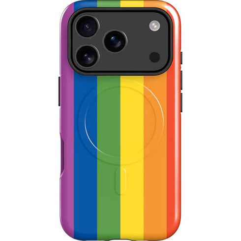 Vertical Rainbow Flag iPhone 17 Pro Max Magsafe Impact Case