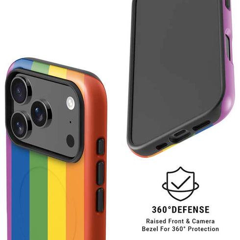 Vertical Rainbow Flag iPhone 17 Pro Max Magsafe Impact Case