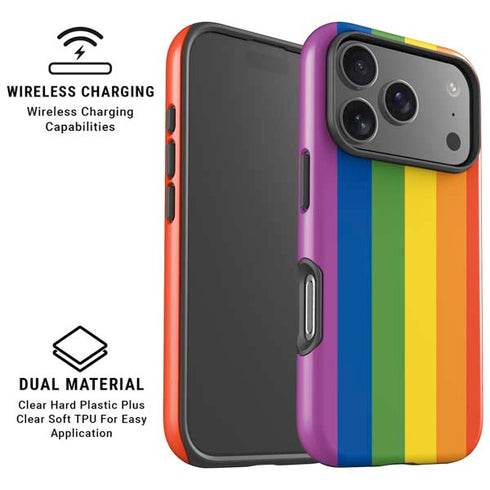 Vertical Rainbow Flag iPhone 17 Pro Max Magsafe Impact Case