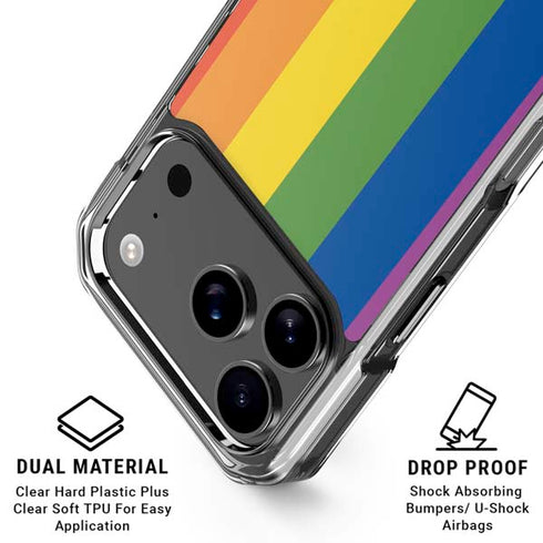 Vertical Rainbow Flag iPhone 18 Pro Clear Case