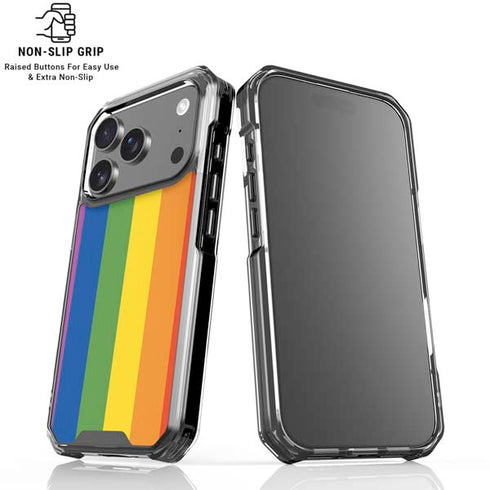 Vertical Rainbow Flag iPhone 18 Pro Clear Case