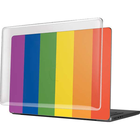 Vertical Rainbow Flag MacBook Pro 14in (2021-24) Case plus Skin