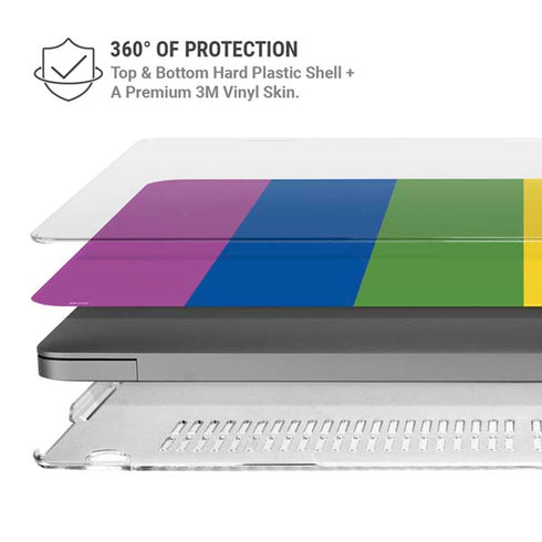Vertical Rainbow Flag MacBook Pro 14in (2021-24) Case plus Skin