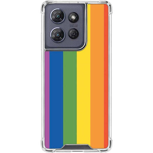 Vertical Rainbow Flag Moto G 5G (2025) Clear Case