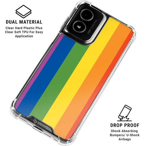 Vertical Rainbow Flag Moto G Power 5G (2024) Clear Case