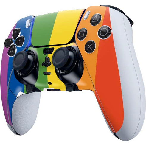 Vertical Rainbow Flag PS5 DualSense Edge Pro Controller Skin