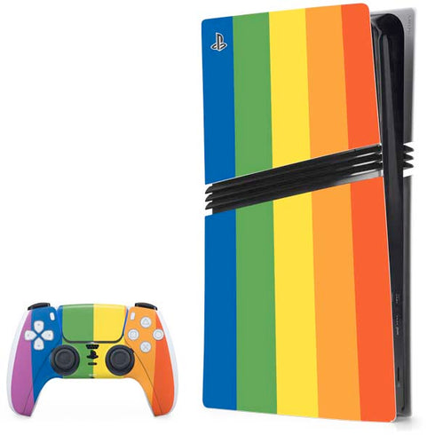 Vertical Rainbow Flag PS5 Pro Bundle Skin
