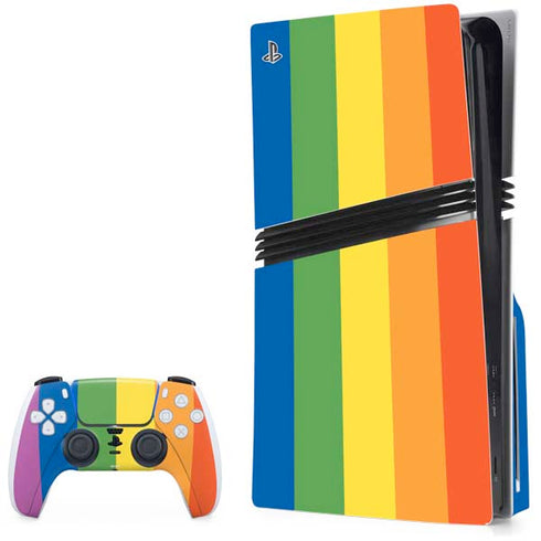 Vertical Rainbow Flag PlayStation PS5 Skins