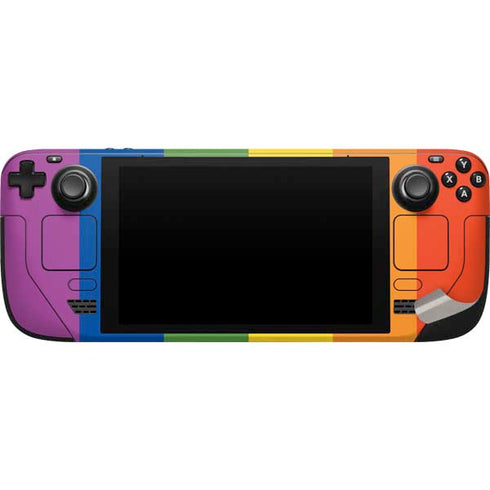 Vertical Rainbow Flag Steam Deck Handheld Gaming Computer Skin