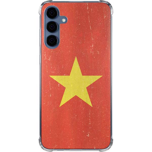 Vietnam Flag Distressed Galaxy A55 5G Clear Case