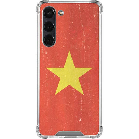 Vietnam Flag Distressed Galaxy S24 FE Clear Case