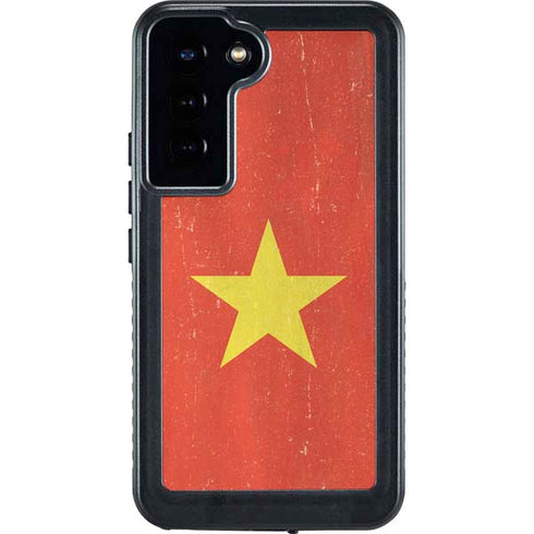 Vietnam Flag Distressed Galaxy S24 Plus Waterproof Case