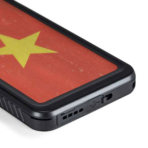 Vietnam Flag Distressed Galaxy S24 Plus Waterproof Case