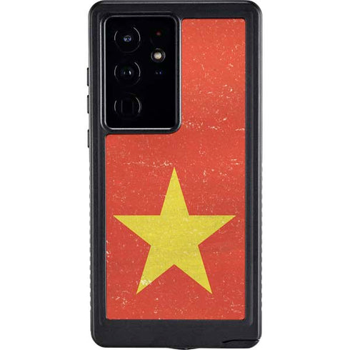 Vietnam Flag Distressed Galaxy S24 Ultra Waterproof Case