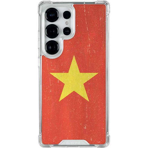 Vietnam Flag Distressed Galaxy S25 Ultra Clear Case