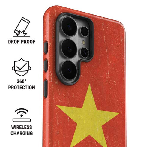 Vietnam Flag Distressed Galaxy S26 Ultra Impact Case